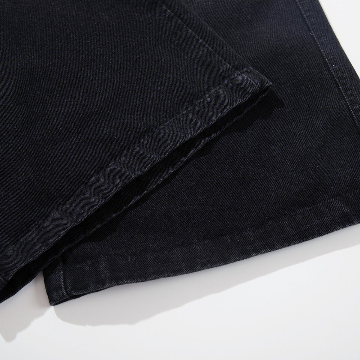 Black Wide Leg Jeans Snake Print Faded Detailing