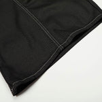 Black Wide Leg Contrast Stitch Denim Pants