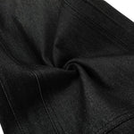 Raw Black Wide Leg Jeans with Utility Flap Pocket Detail