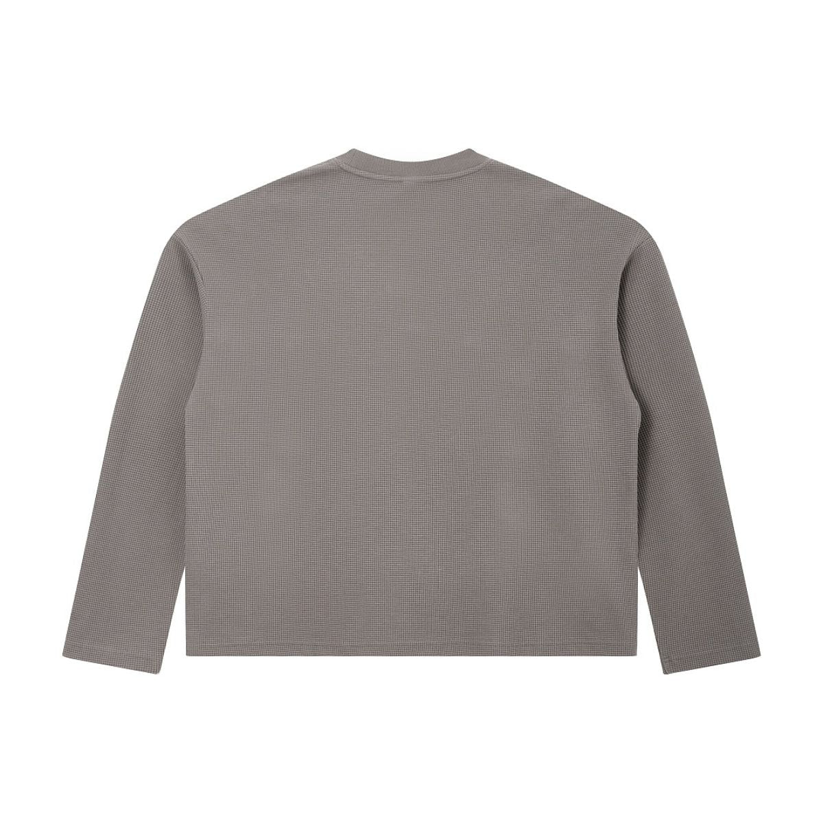 260G Waffle Knit Boxy Long Sleeve Tee