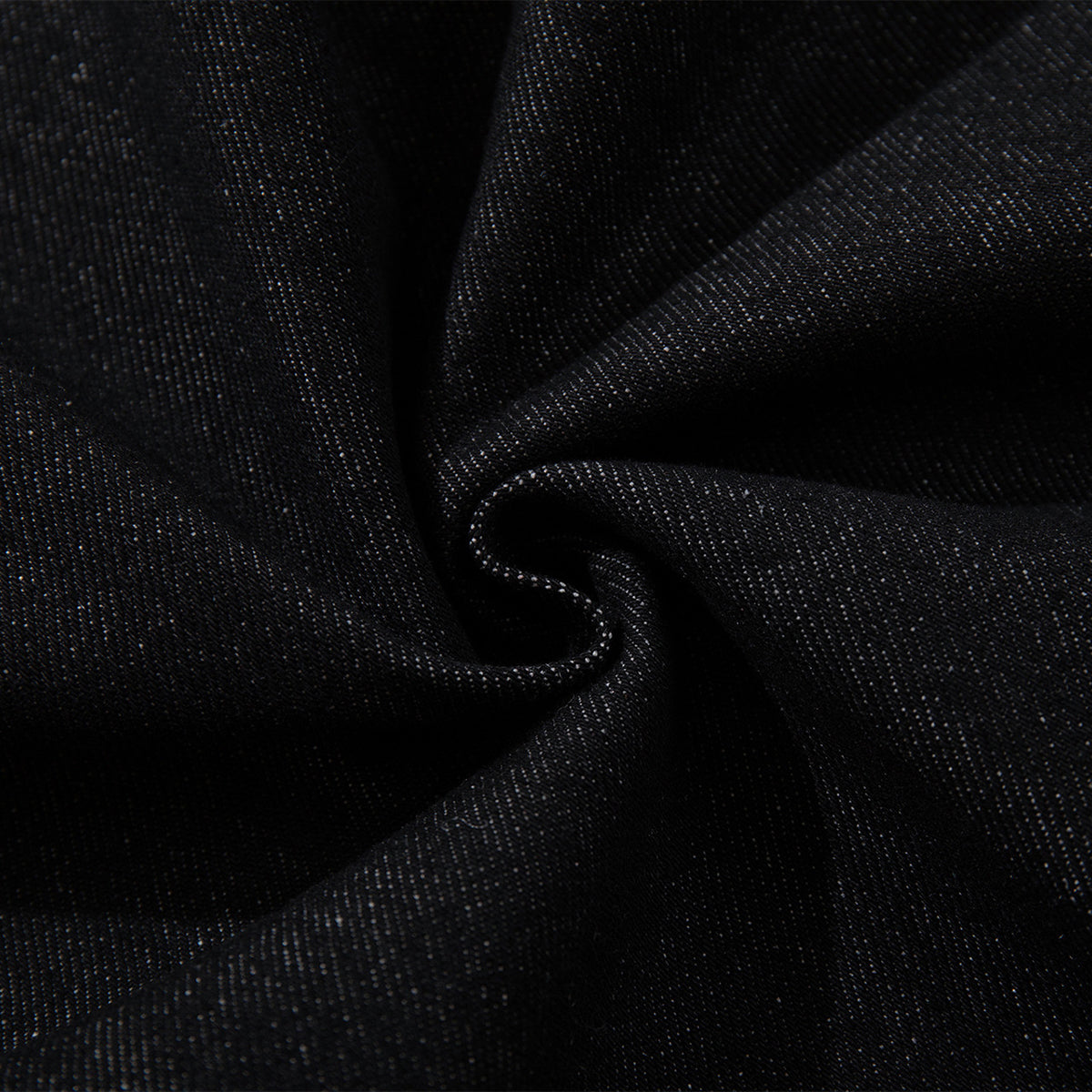 Faux Leather Accent High Waisted Wide Leg Denim Trousers