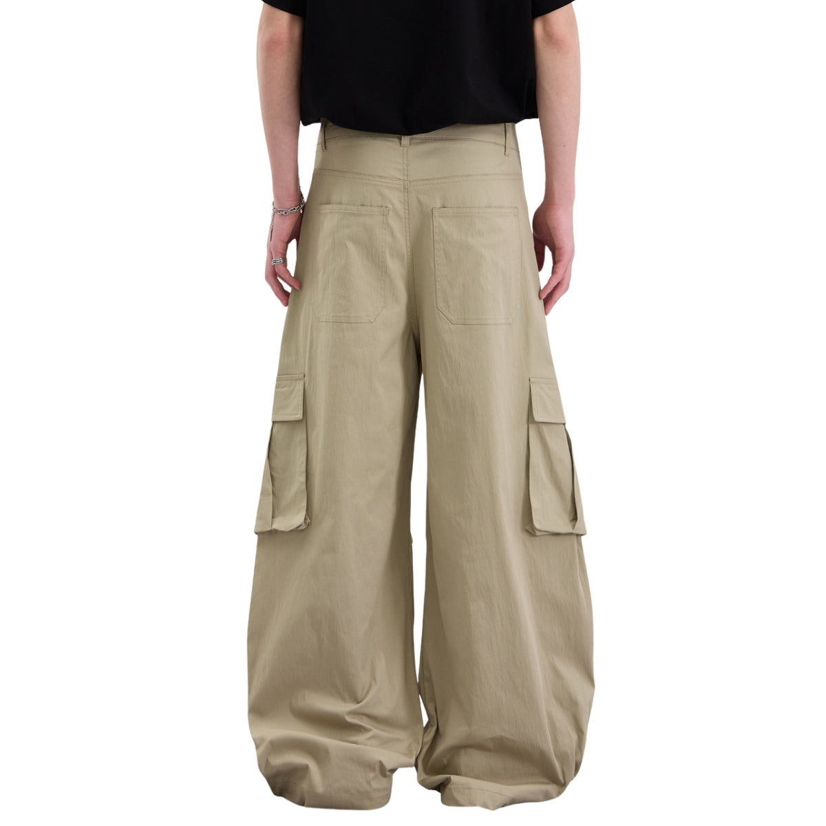 Loose Fit Curved Parachute Pants