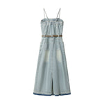 Vintage Washed Strappy Denim Mididress