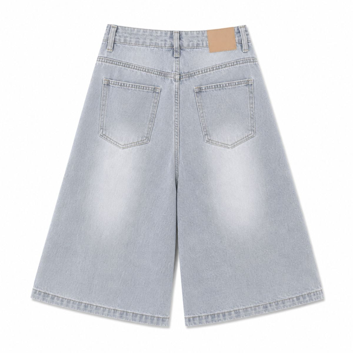 Vintage Sand Wash Straight Leg Denim Shorts