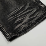 American High-Street Black Washed Flared Jeans