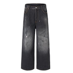 Paint Splatter Vintage Washed Straight Leg Jeans