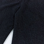 Vintage Washed Leopard Print Relaxed Wide Jeans