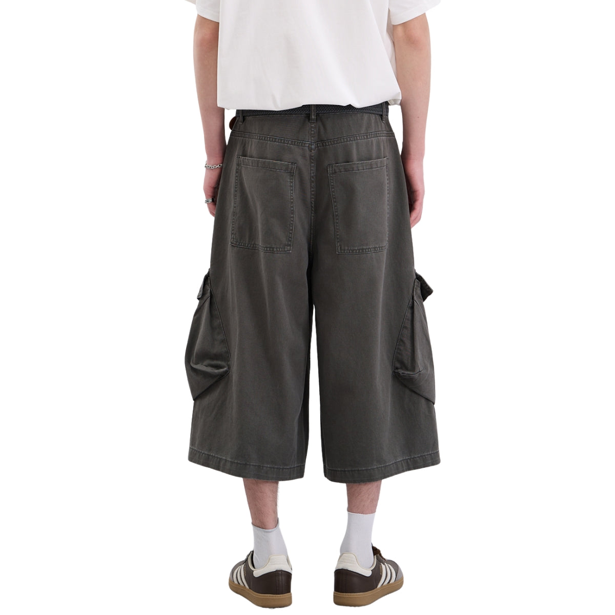 Multi-Pocket Baggy Cargo Cropped Pants