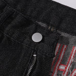 Shibuya Dragon Embroidered Wide Leg Jeans