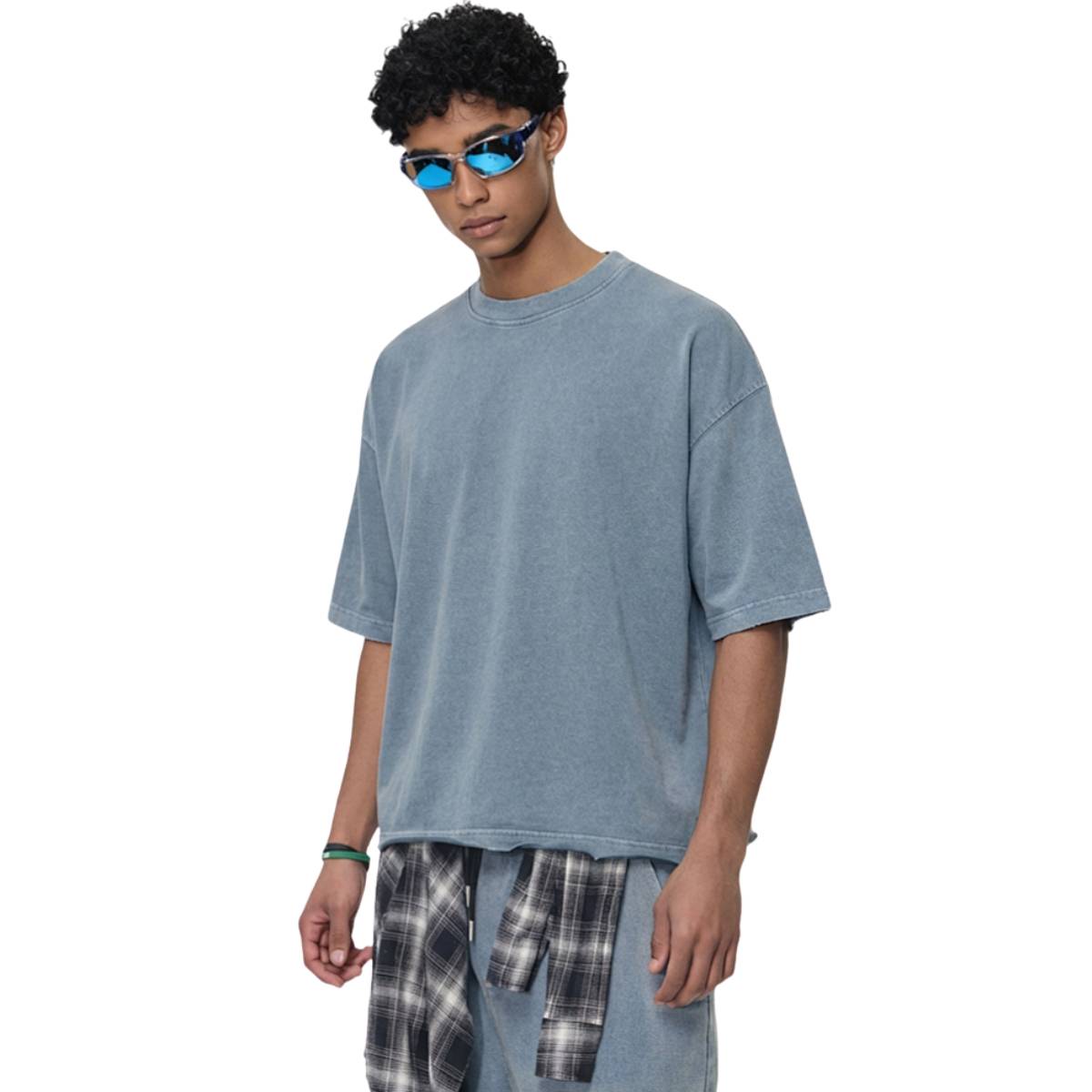Washed Boxy Raw Hem Tee