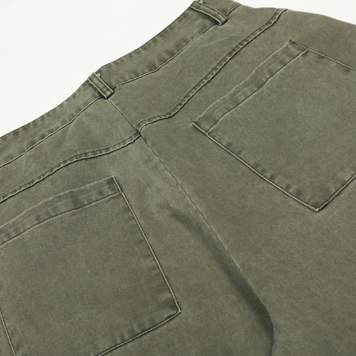 Olive Wide Leg Pants Star Cross Embroidery Details