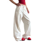 Paris Button Baggy Wide-Leg Denim Jeans