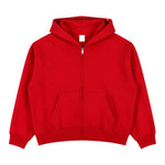 Boxy Cropped 340G Thermal Fleece Zip Hoodie