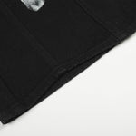 Painted Distress Black Wide Leg Star Patch Jeans