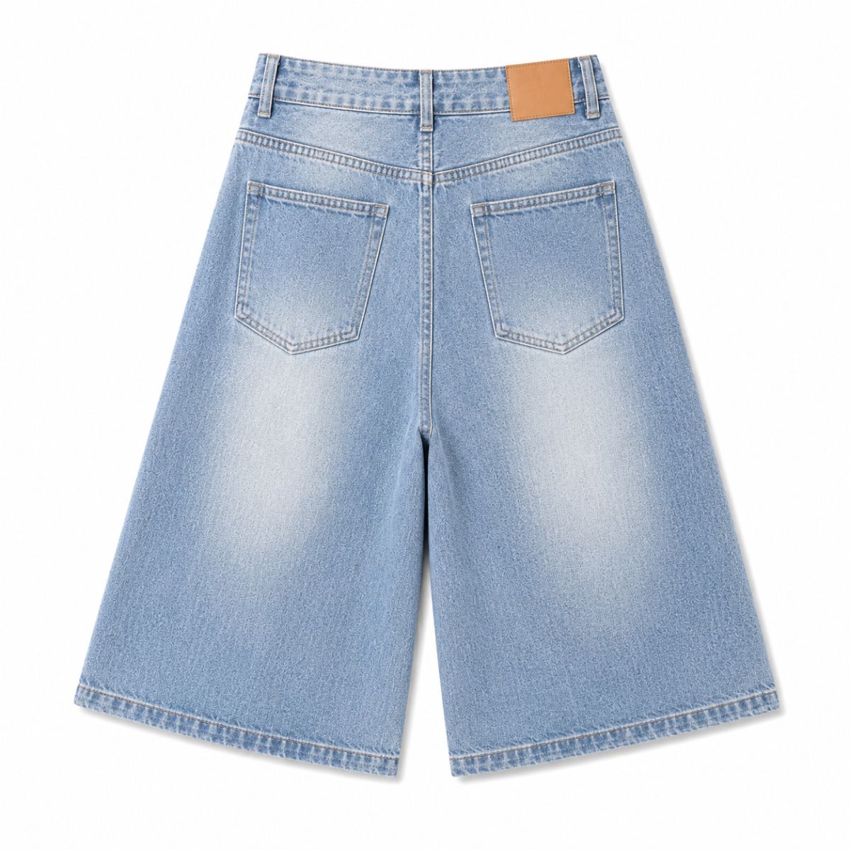 Vintage Sand Wash Straight Leg Denim Shorts