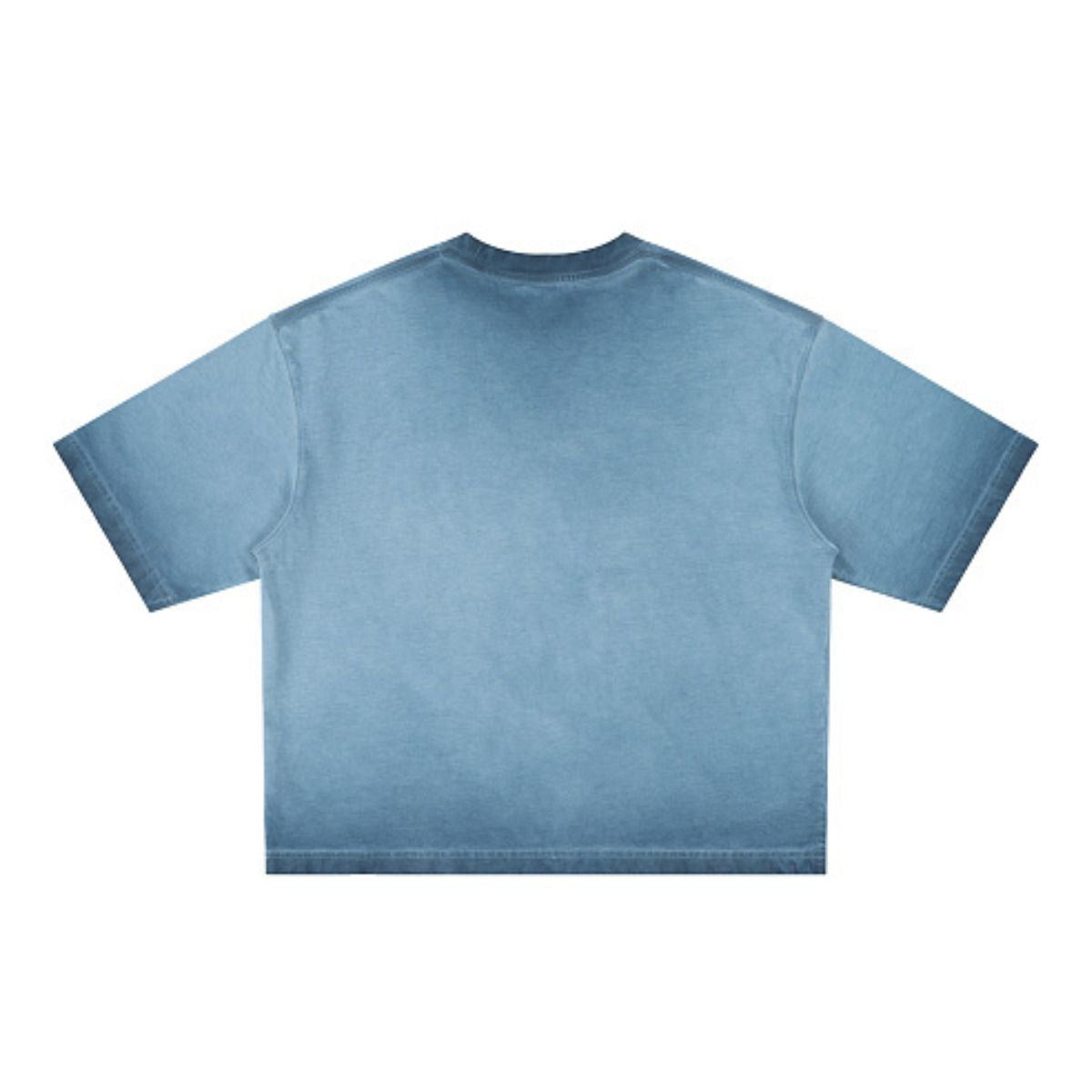 Washed Cotton Boxy Cropped Crew Neck Tee