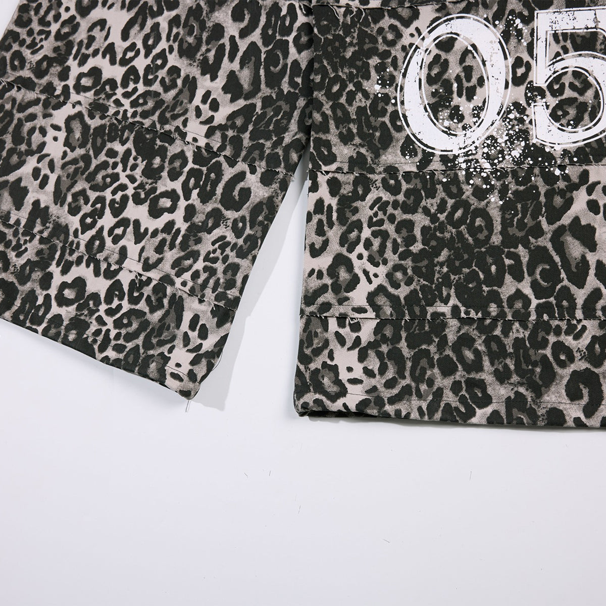 Leopard Print Drawstring Wide-Leg Graphic Pants