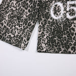 Leopard Print Drawstring Wide-Leg Graphic Pants