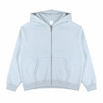 Boxy Cropped 340G Thermal Fleece Zip Hoodie