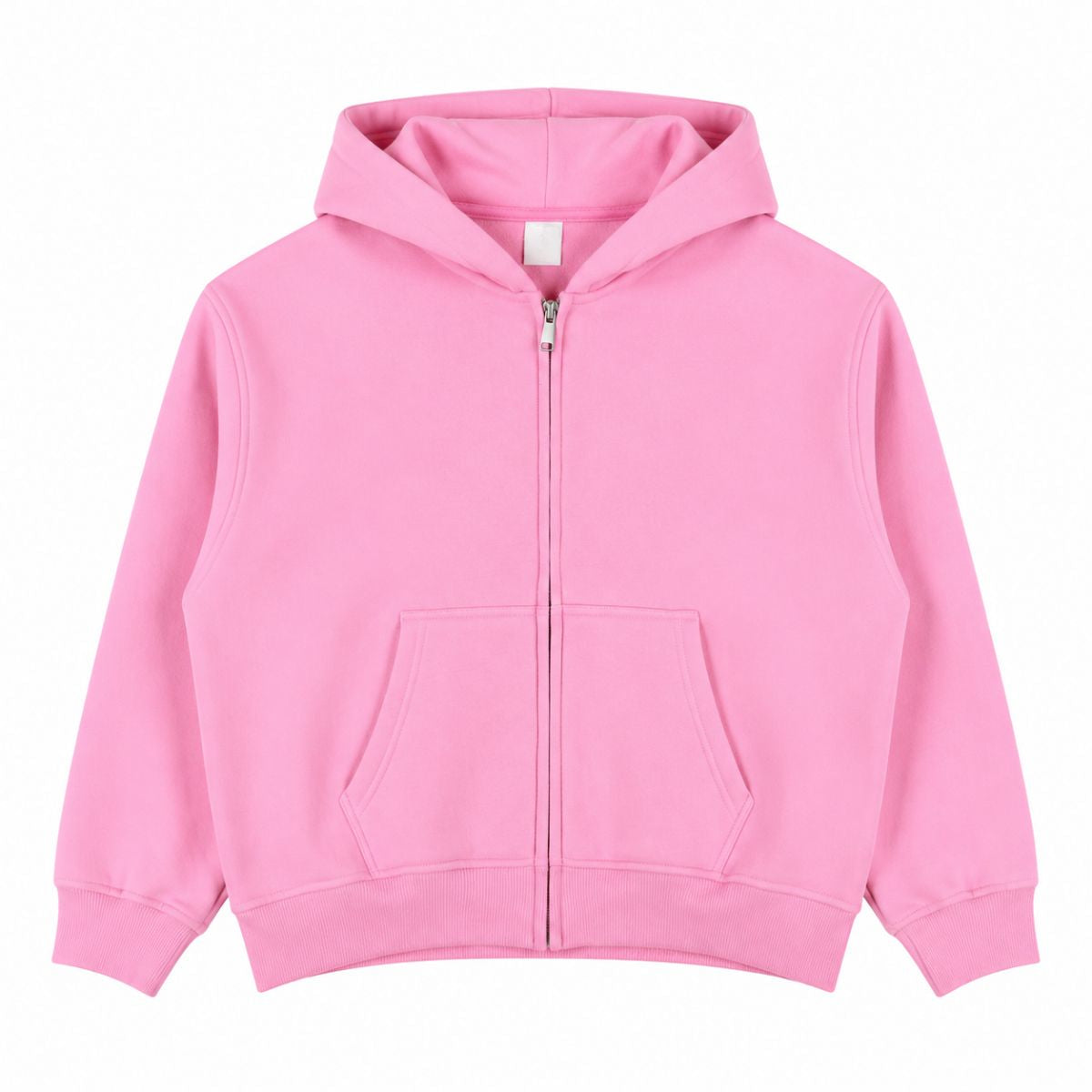 Boxy Cropped 340G Thermal Fleece Zip Hoodie