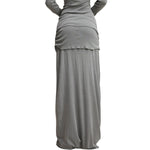 High Waist Ruched Knit Maxi Skirt