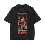 Influential Samurai Graphic Washed Tee-INNBLAC Fashion Apparel