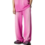 Pantalones deportivos holgados con bordes sin rematar y lavados