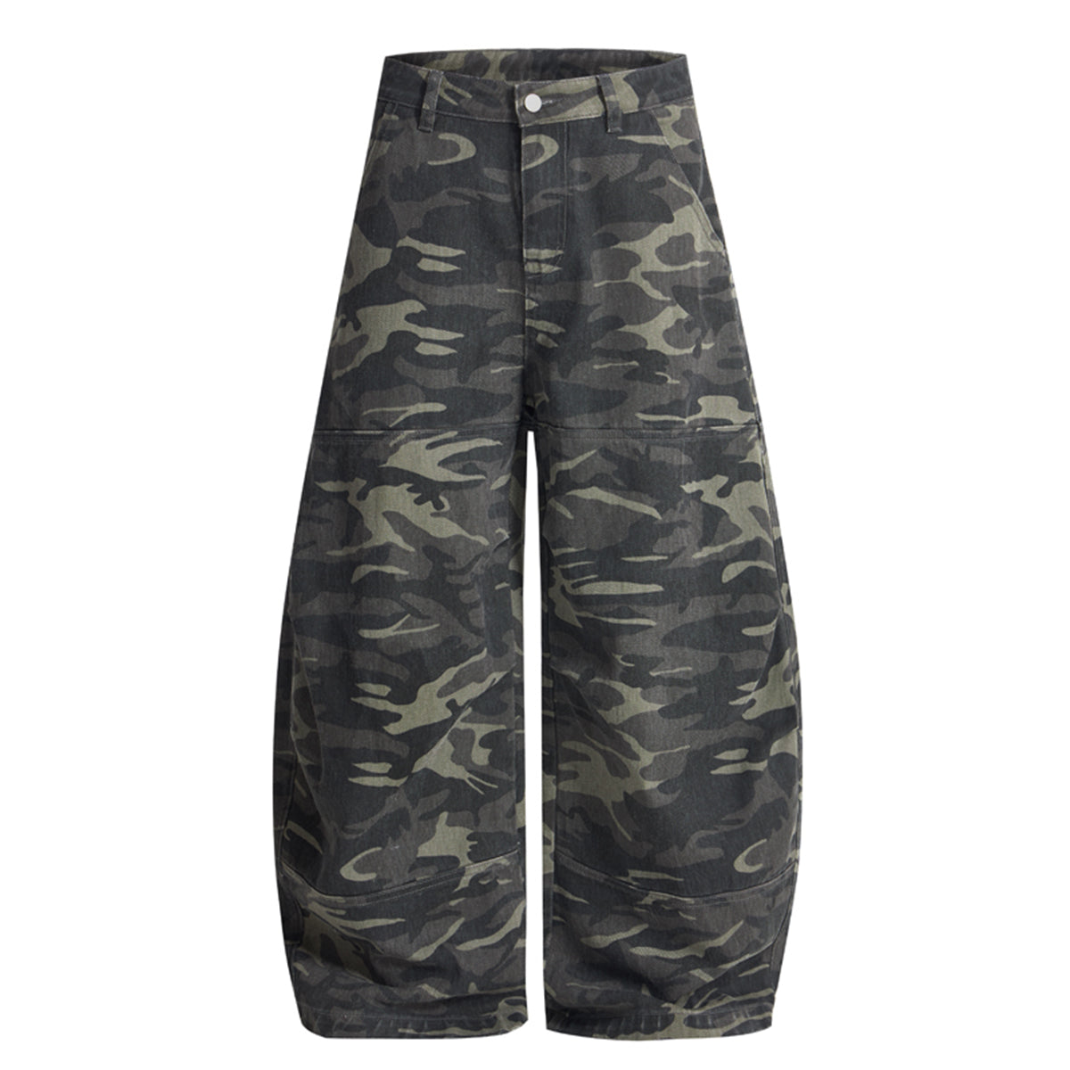 Camo Print Cargo Wide Leg Denim Jeans