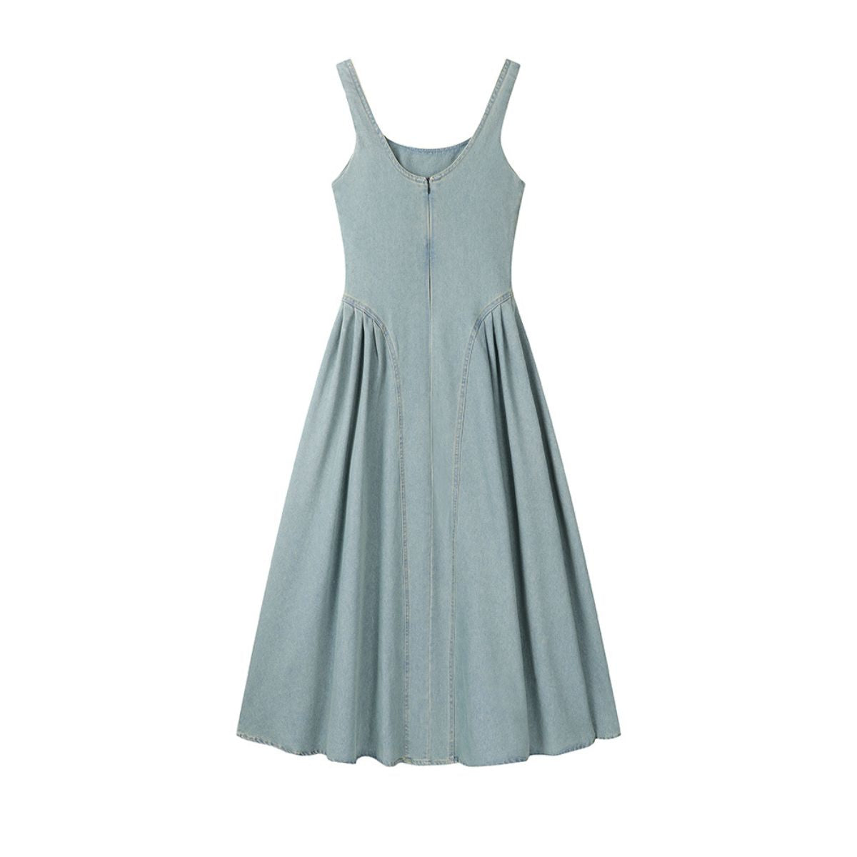 Vintage Washed Denim Slip Mididress