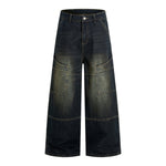 Washed Structured Heavy-Duty Straight-Leg Carpenter Jeans