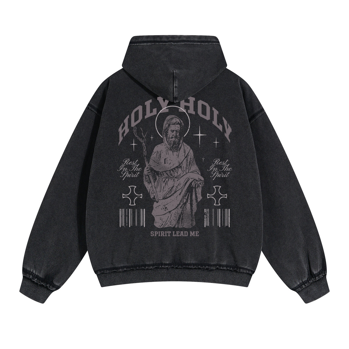 Holy Holy Christian Graphic Double Slider Zip Hoodie-INNBLAC Fashion Apparel