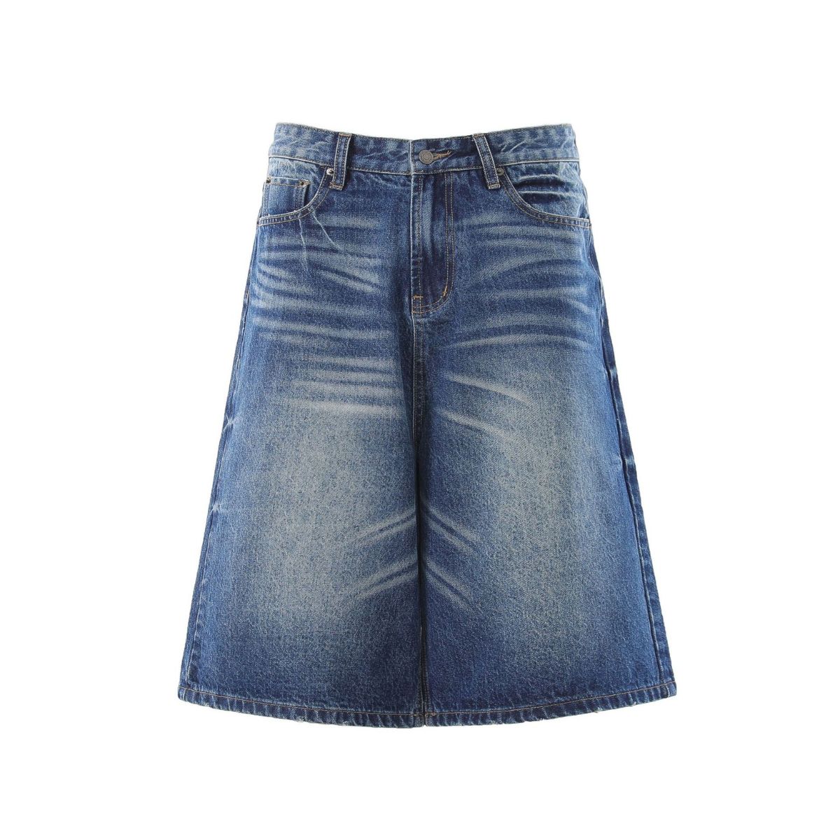 Vintage Washed Wide Leg Denim Shorts