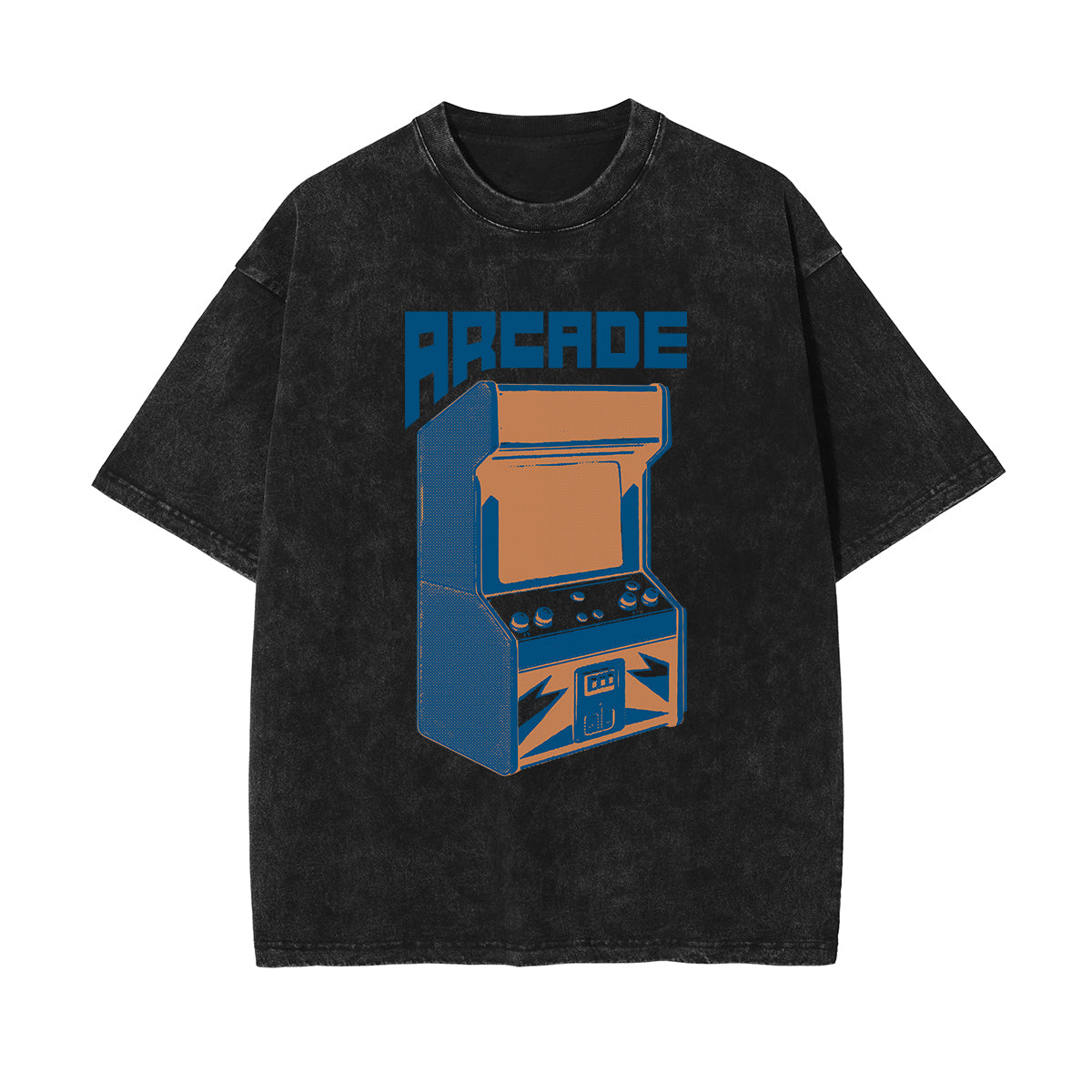 Arcade Gaming Stone Wash Graphic Tee-INNBLAC Fashion Apparel