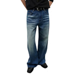 Vintage Whiskered Straight-Leg Denim Jeans