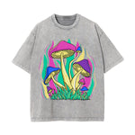 Mushroom Washed Graphic Tee-INNBLAC Fashion Apparel