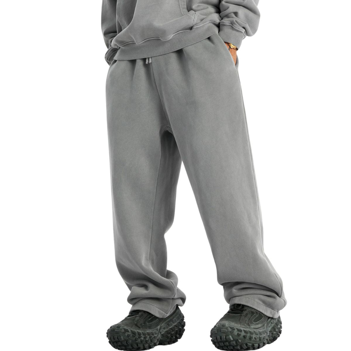 Washed Straight Leg Thick Sweatpants-INNBLAC Fashion Apparel