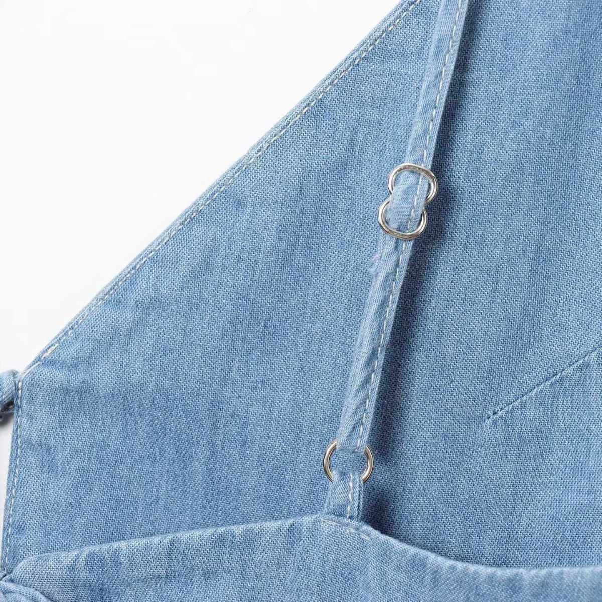 Spaghetti Straps Bow Denim Maxi Dress