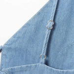 Spaghetti Straps Bow Denim Maxi Dress