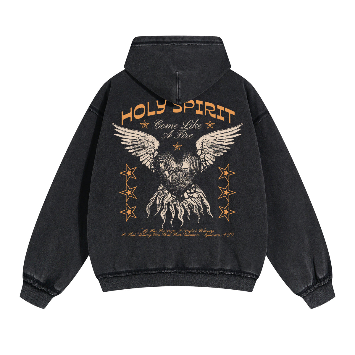 Holy Spirit Christian Graphic Double Slider Zip Hoodie-INNBLAC Fashion Apparel