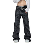Vintage Smoke Wash Relaxed Flare Denim Jeans