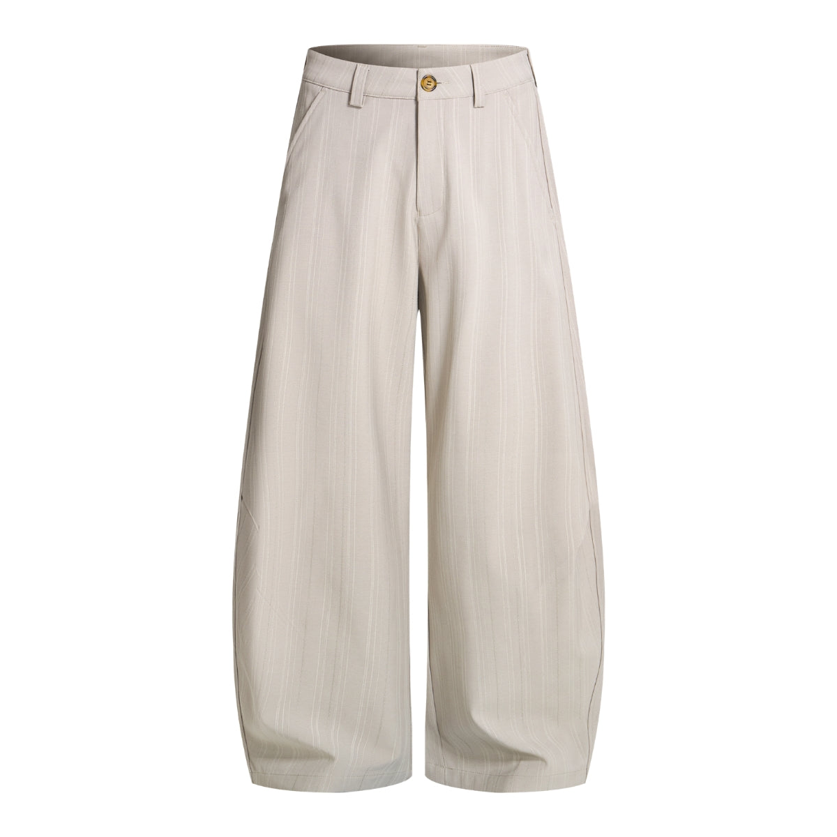 Vintage American Stripe Wide-Leg Curved Trousers