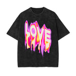 Love Streetwear Graphic Stone Wash Tee-INNBLAC Fashion Apparel