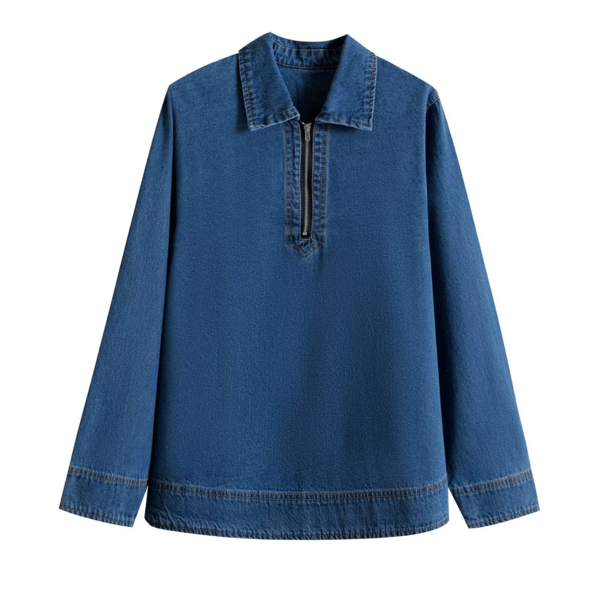 Women's Street Fashion Casual Shirt-Style Denim Top
