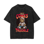 Here Comes The Trouble Graphic Tee-INNBLAC Fashion Apparel