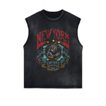 New York Lady Liberty Vintage Graphic Sleeveless Tee-INNBLAC Fashion Apparel