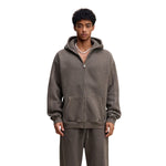 Double Slider Fleece Kangaroo Pocket Hoodie
