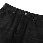 Vintage Black Whisker Denim Mini Skirt