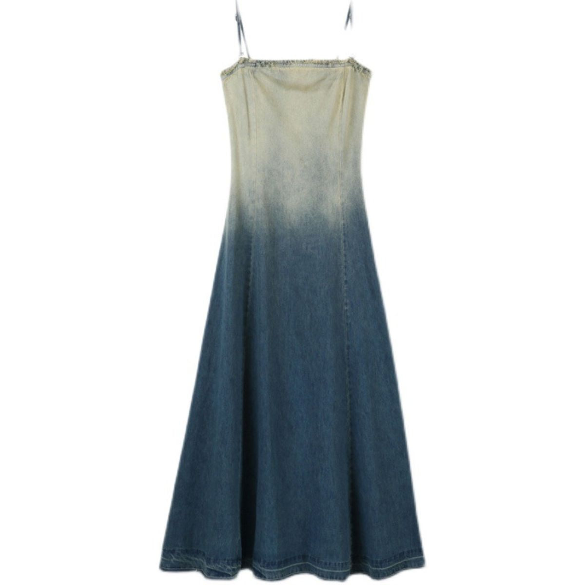 Ombre Denim Spaghetti Strap Dress