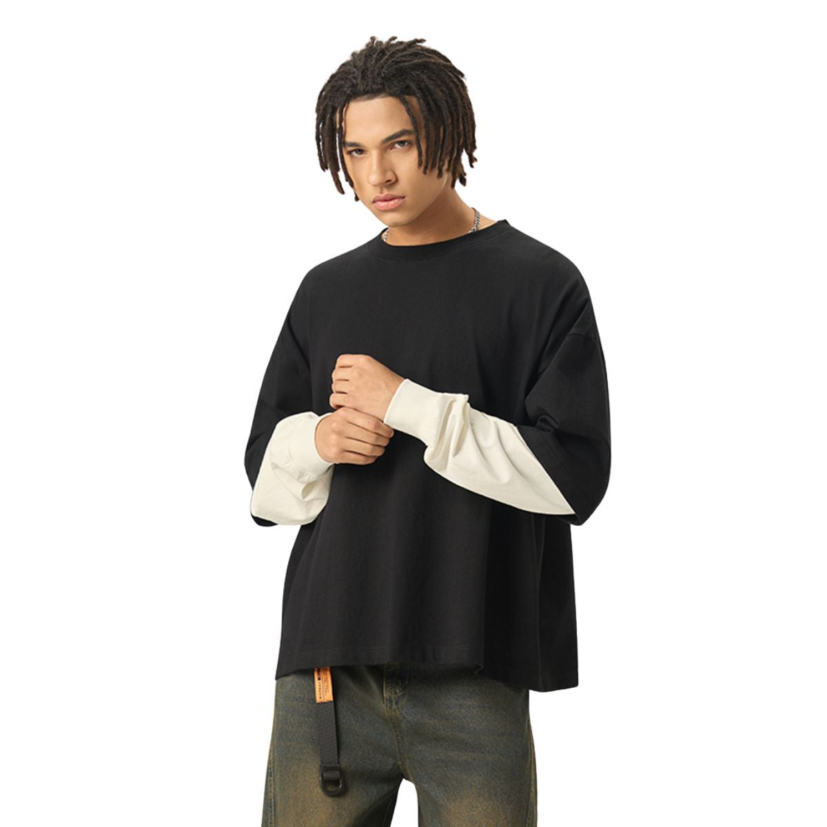 Boxy Fit Two-Layer Sleeve T-Shirt 280gsm