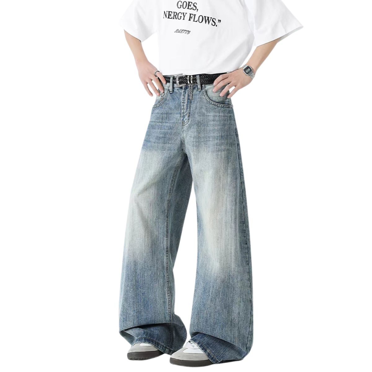 Vintage Slub Denim Barrel Leg Jeans